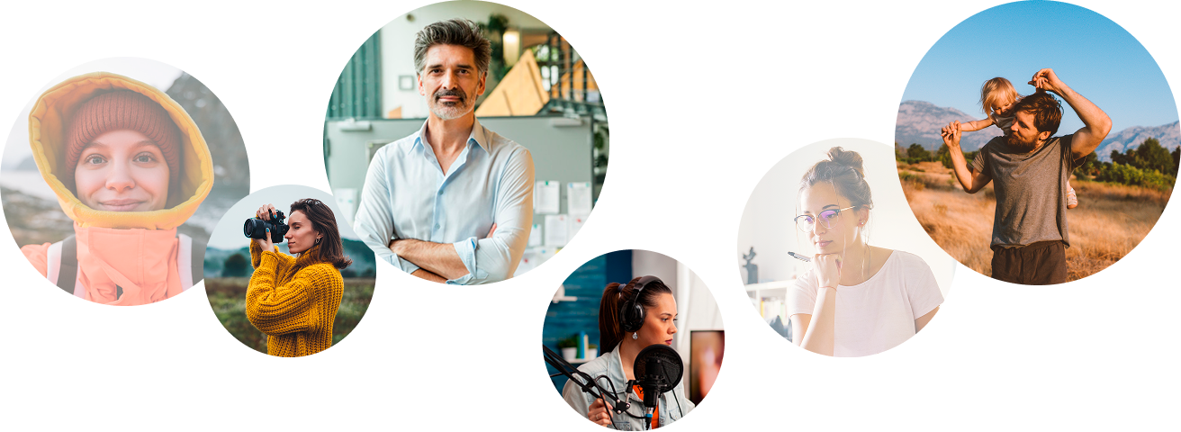 personas en distintas situaciones