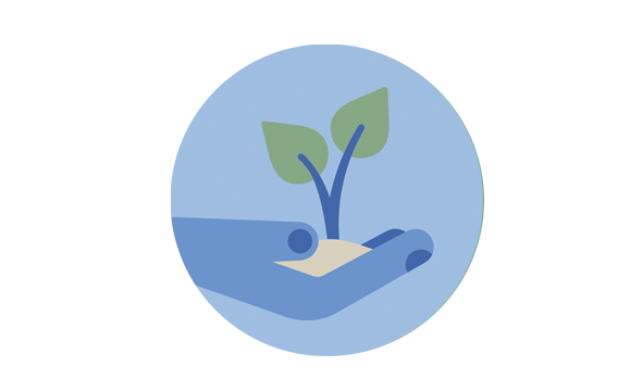 Icono de una mano sosteniendo un esqueje